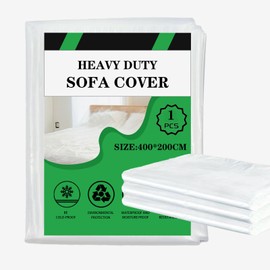 JeiYangYaa Plastic Sofa Cover,Transparent Sofa Dust Cover,Sofa Cover 3 Seater,Extra-Thick Pet-Proof Dust Covers for Furniture