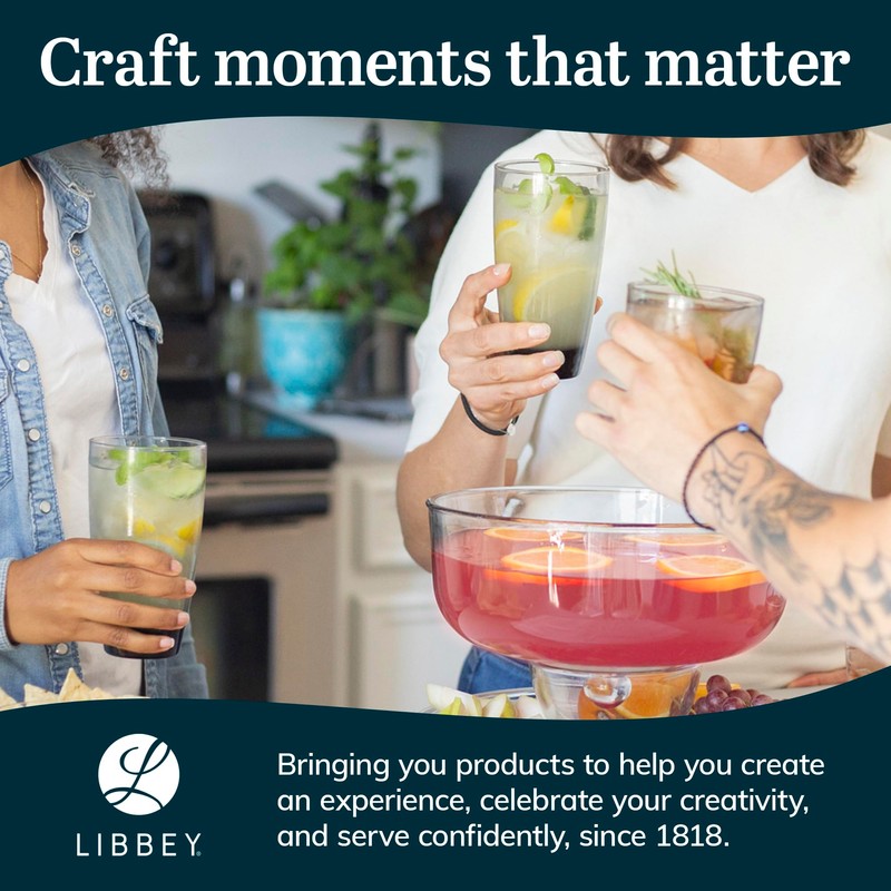 Libbey Classic Rocks and Tumbler Glasses Set of 16, Smoke