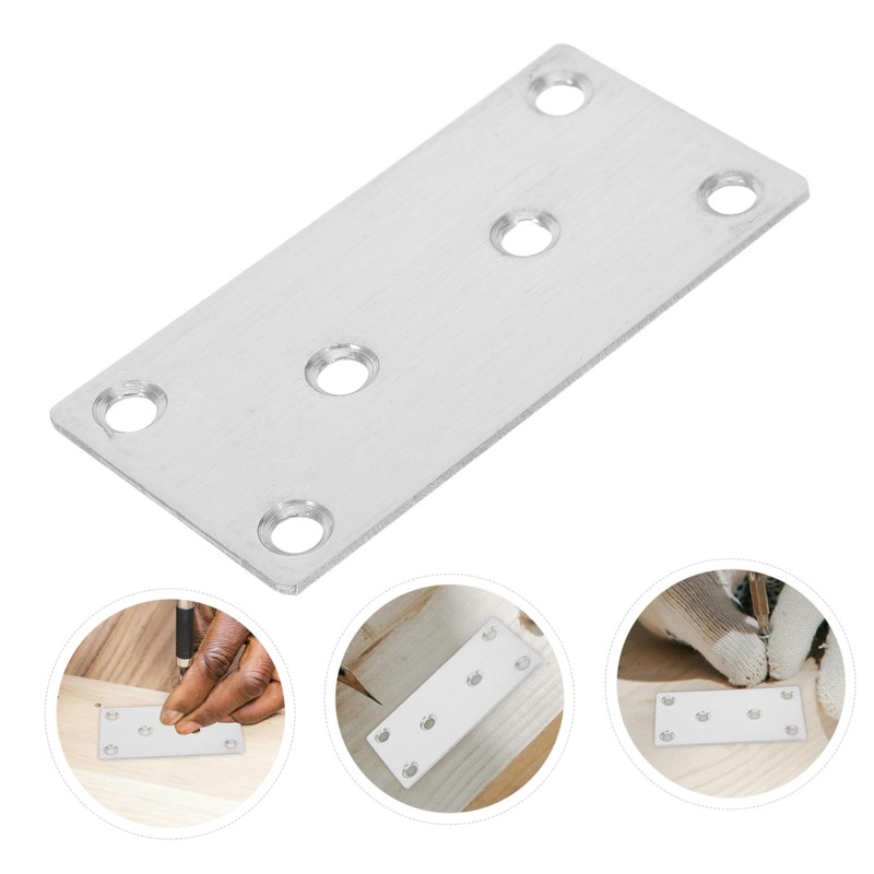 iplusmile 10Pcs Flat Corner Brace Braid Stainless Steel Coupling Plate