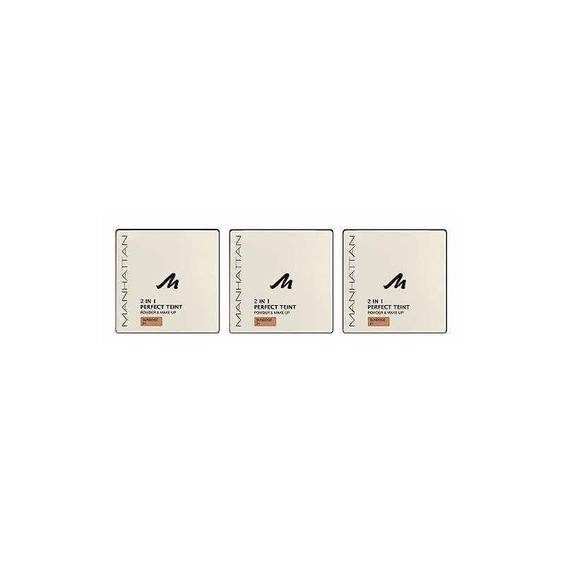 Manhattan Perfect Teint Powder & Makeup, Sunbeige 21, Pack of
