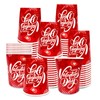 50 PCS Valentines Paper Cups 9oz Red Heart Design Disposable