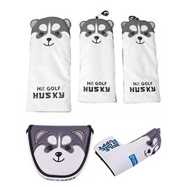 Golf Headcover Driver 440cc 460cc / Wood FW / Utility UT / Putter Cover for Mallet Magnet (Fits Odyssey 2 Balls) / Pin Type (Fits Scotty Cameron Odyssey) Dog (Driver)