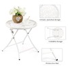 TeoKJ Folding Outdoor Side Tables, Anti Rust Small Patio Table