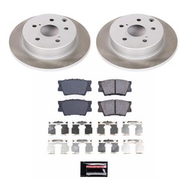 Power Stop SC4671 Rear Brake Kit With Semi-Coated Brake Rotors and Ceramic Brake Pads & Hardware For 2010 2011 2012 Lexus HS250h | 2006-2009 2010 2011 2012 2013 2014 2015 2016 2017 2018 Toyota Rav4