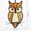 Handmade Stained Glass and Wrought Iron owl suncatcher - Amber