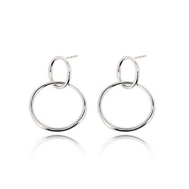 Sovats Loop Open Circle Earring For Women 925 Sterling Silver Rhodium Plated - Simple, Stylish Dangle Earring&Trendy Nickel Free Earring