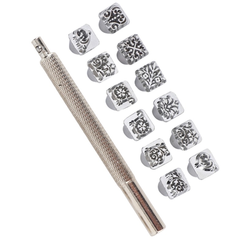 12Pcs Stamping Punch Tool Tang Dynasty Flower Design DIY Vegetable