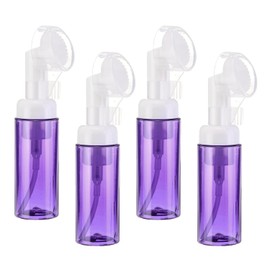 QUARKZMAN 4 dispensadores vacíos de jabón de Espuma, 60 ml, Limpiador Facial, Botella de Espuma con Cepillo para jabón de Manos, champú, Gel de Ducha, Color Morado Claro
