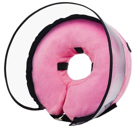MRSOHRET Dog Cone,Dog Surgery Collar,Dog Cones for Small Medium Large Dogs,Inflatable Cone for Dogs,Dog Cone Collar, Does not Impede Vision Dog Recovery Collar(M Plus Pink)