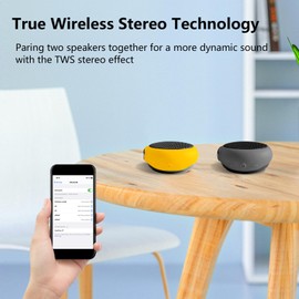 ANCwear Portable Bluetooth Speakers Wireless Mini Speaker with Enhanced Bass,HD Sound,Wearable Speaker with Microphone,9.5H Playtime,IPX6 Waterproof Suitable for Sports,Outdoor Travel (Yellow)