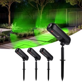 T-SUN Pack of 4 Solar Lights for Outdoor Spotlights, Green Solar Lights for Outdoor Use with IP65 Waterproof, 2 Lighting Modes, Solar Garden Lights for Yard, Garden, Trees, Front Door, Garage, Path