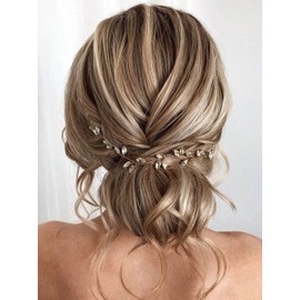 JEAIRTS Bride Wedding Headband Hair Vine Rhinestone Bridal Hair Pieces Glitter Crystal Headpiece Hair Accessories for Women and Girls (A-Silver)