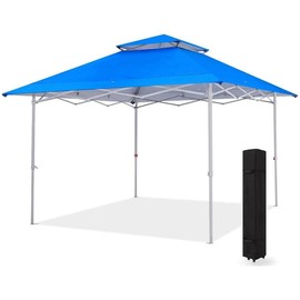 MASTERCANOPY Pop-Up Canopy Tent 13x13 Instant Shelter Outdoor Canopy with Wheeled Bag - Color: Blue