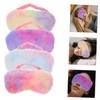Baluue 4Pcs Colored Plush Sleeping Eye Masks Soft Eye Covers