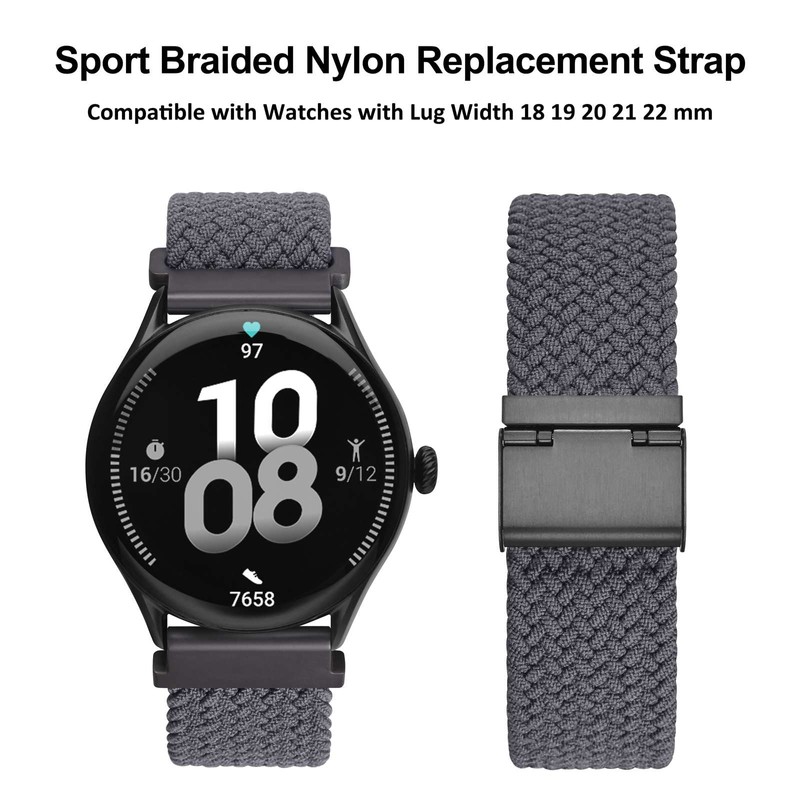 WOCCI 20mm Braided Nylon Watch Bands for Men and Women,