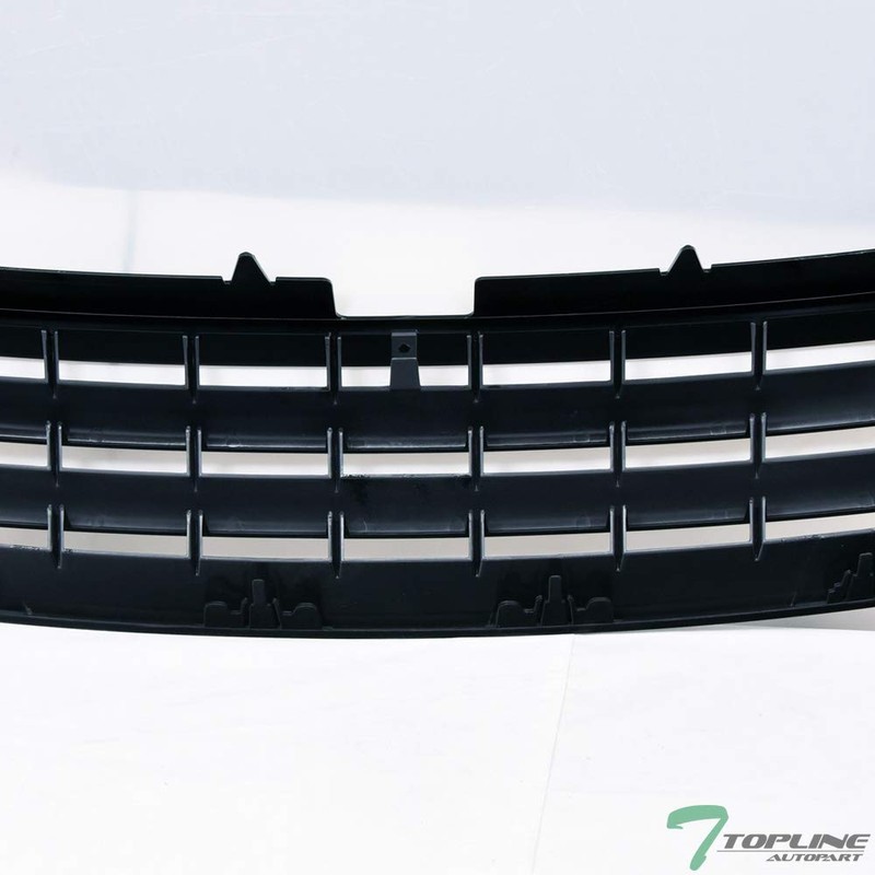 Glossy Black Horizontal Front Hood Bumper Grill Grille Guard ABS