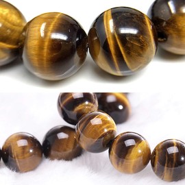 Chengmu 14mm Gemstone Bracelets for Men AAA Grade Natural Tiger Eye Round Beads Semi Precious Gemstone for Crystal Stretch Beaded Bracelet 8"