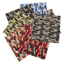 NUOBESTY 7pcs Cotton Quilting Camouflage Fabrics Patchwork Quilt Fabric DIY Sewing Sheets