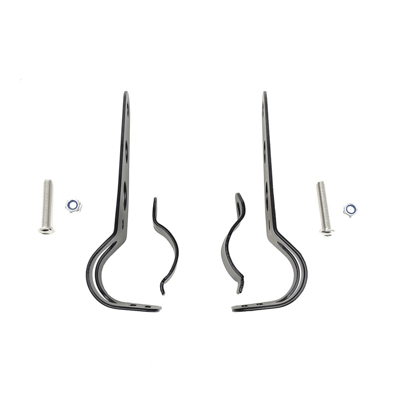 Pair Of Black Universal Fork Mount Headlight Brackets To Fit