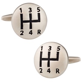 5-Speed Gear Shift Automotive Car Cufflinks with Presentation Gift Box - Shifter Shift Knob Car Auto Racing Race