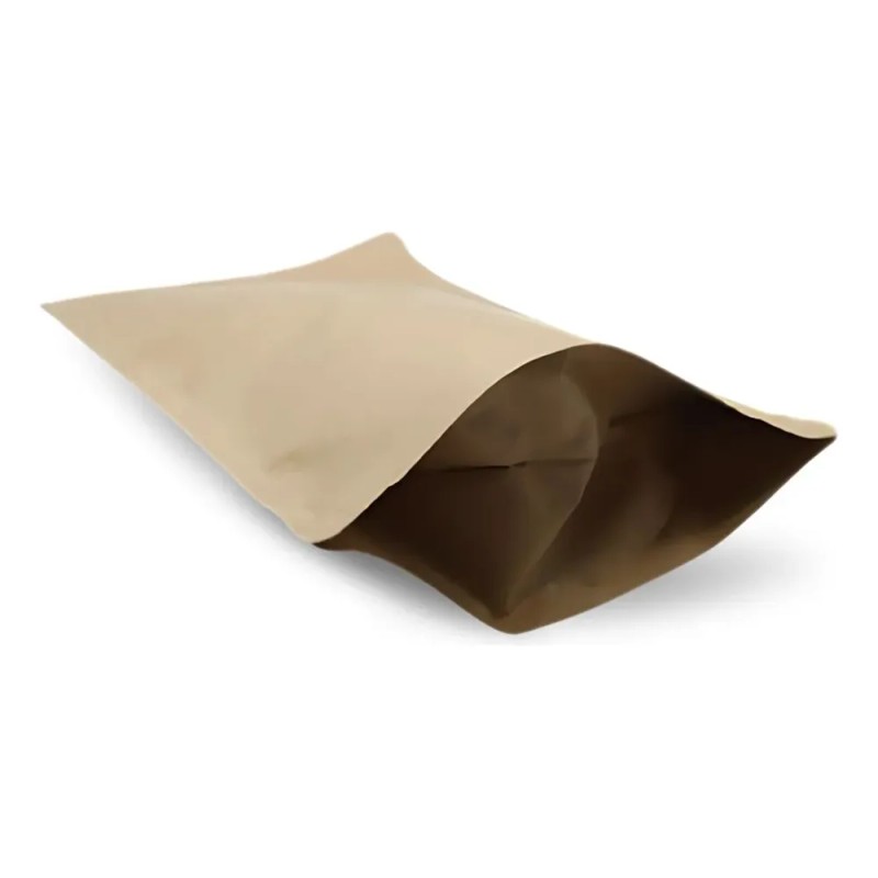 100 Bolsas Kraft Stand Up Con Zipper 1kg Para Café