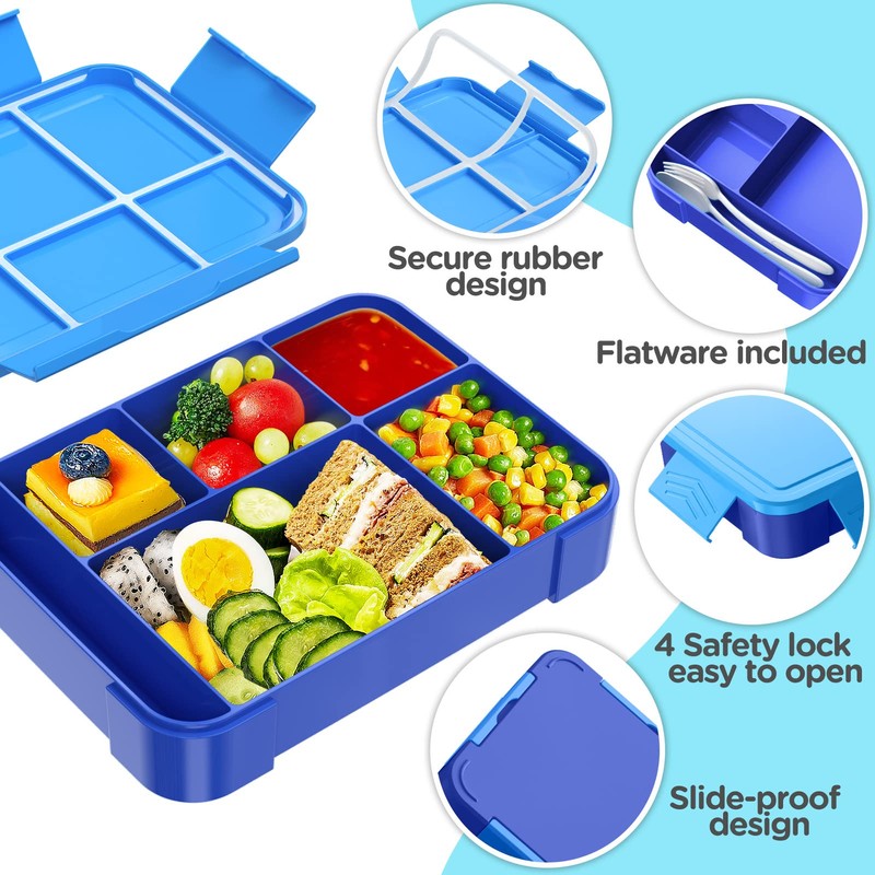 WayEee Bento Lunch Box 1330ml Lunch Box Kids Leak-Proof Lunch