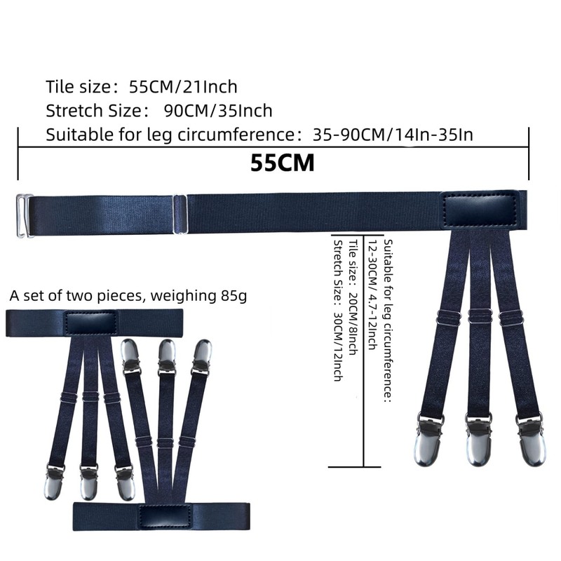 Men's Shirt Stays Adjustable Elastic Shirt Garter Shirts Holder with