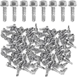 150 pieces trapezoidal sheet screws, self-tapping screws, self-tapping screws, drilling screws M4.2 x 16 mm, 410 stainless steel, roof screws with sealing disc, plumber screws (silver)