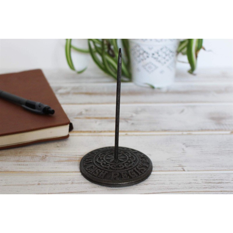 Thorness Vintage cast Iron Cash Register Receipt Spike Paperweight |
