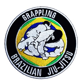 Brazilian Jiu Jitsu Patch Embroidered Iron/Sew on Badge 9cm BJJ Grappling Gi Badges Applique
