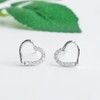 Hiqmic 925 Sterling Silver Heart shaped Hollow out Crystal Zirconia