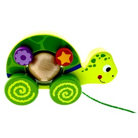 Wooden Pull Along Toy from 1 Year Old Cute Wooden Pull Along Toy Baby Toy Turtle Bear Elephant to Pull Along Wooden Toy Pull Along Elephant Family (Tortoise)