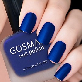 COSMOO 12ml Blue Matte Nail Polish, Quick Dry Nail Lacquer for Nail Art Varnish, Mist Effect Matte Finish Velvet Nail Polish, 0.41 fl oz (Blue, 0.41 fl oz)