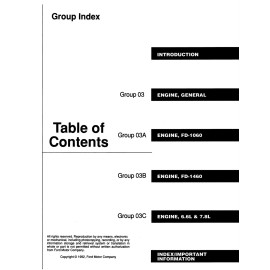 1993 Ford FD-1060, FD-1460, 6.6L, & 7.8L Diesel Engine Service Manual