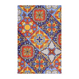 STAYTOP - Juego de 6 toallas de cocina con diseño de azulejos de cerámica mexicanos, supersuaves y fuertes, paños de cocina, paños de cocina, toallas decorativas de 71 x 45 cm