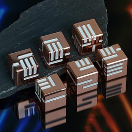 Metal Dice Set D&D,HNCCESG 16MM D6 DND Dice Set of 6 Pack,with Gift Box for Dungeons and Dragon Tabletop Game(Rose Gold)