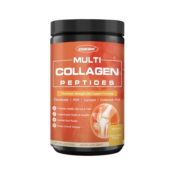 ZEBORA Multi-Collagen-Peptides-Powder for Joint Recovery
