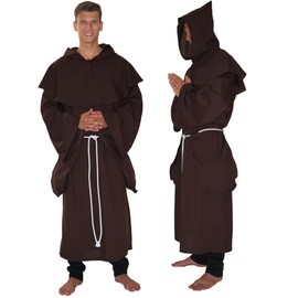 Maylynn 14109 – Medieval Monk Costume, Men's Monk's Robe, 3-Piece Set, m/l, brown