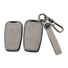 SANRILY Metal Leather 4 Button Key Fob Cover Fit for