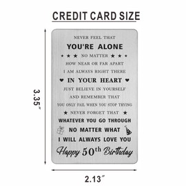 CPLJW 50th Happy Birthday Decorations Gifts for Women Men - 50 Years Old Birthday Wallet Card Gifts for Him Her
