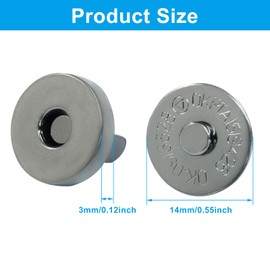 Waziaqoc 24 Sets Magnetic Snaps for Purse Closure, Black 14mm Magnetic Fastener Replacement Kit Magnetic Snaps for Purses and Totes Clothing Bag DIY Craft