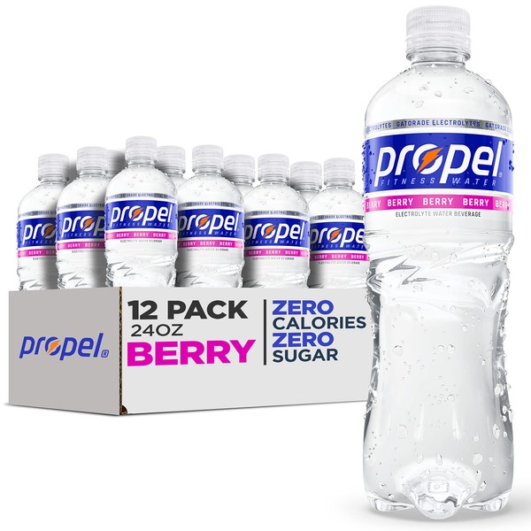 Propel, Berry, Zero Calorie Water Beverage with Electrolytes & Vitamins C&E, 24 Fl Oz (Pack of 12) (Packaging May Vary)