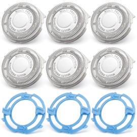 Lisnhlin SH50 Shaving Head Blade with Retaining Rings Replacement for Norelco Shaver 5000 Series, Men's Electric Shaver Replacement Heads 6Pcs