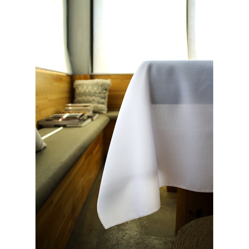GEFEII Kitchen 54 inch Square Tablecloth Solid Polyester White Tablecloths