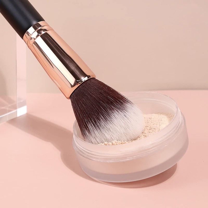 Noble Gold Makeup Brush 11 Piece Set With Brown Cosmetic