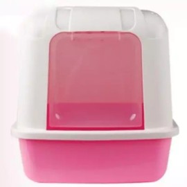 Gitabrand 고양이똥통 고양이 탈취 뚜껑 화장실 후드형 핑크 모래주걱포함 Cat Litter Box with Deodorizing Lid Hood Type, Includes Pink Scoop [Pink]