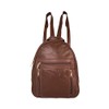 GENUINE LAMBSKIN PATCHWORK BACKPACK - HANDBAG - BROWN COLOR -