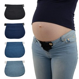 NINVVS 4-piece denim belt, adjustable extension belt, elastic pants extension belt for pregnant women, elastic extension belt for pregnancy, adjustable extension buckle