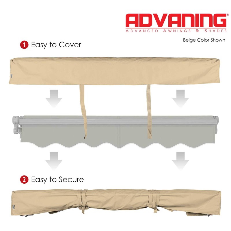 ADVANING All-Weather Protective Cover for 13' Wide Retractable Awnings, Heavy-Duty