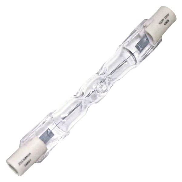 SYLVANIA Halogen T3 Double End Dimmable Tube Light Bulb, 100W, 1600 Lumens, 2950K, 100 CRI, Clear (58999)